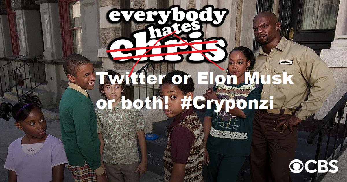 CryptoDataLink's tweet photo. Elon Musk @elonmusk buying @Twitter again! #Cryponzi https://t.co/ofDf44ijCa