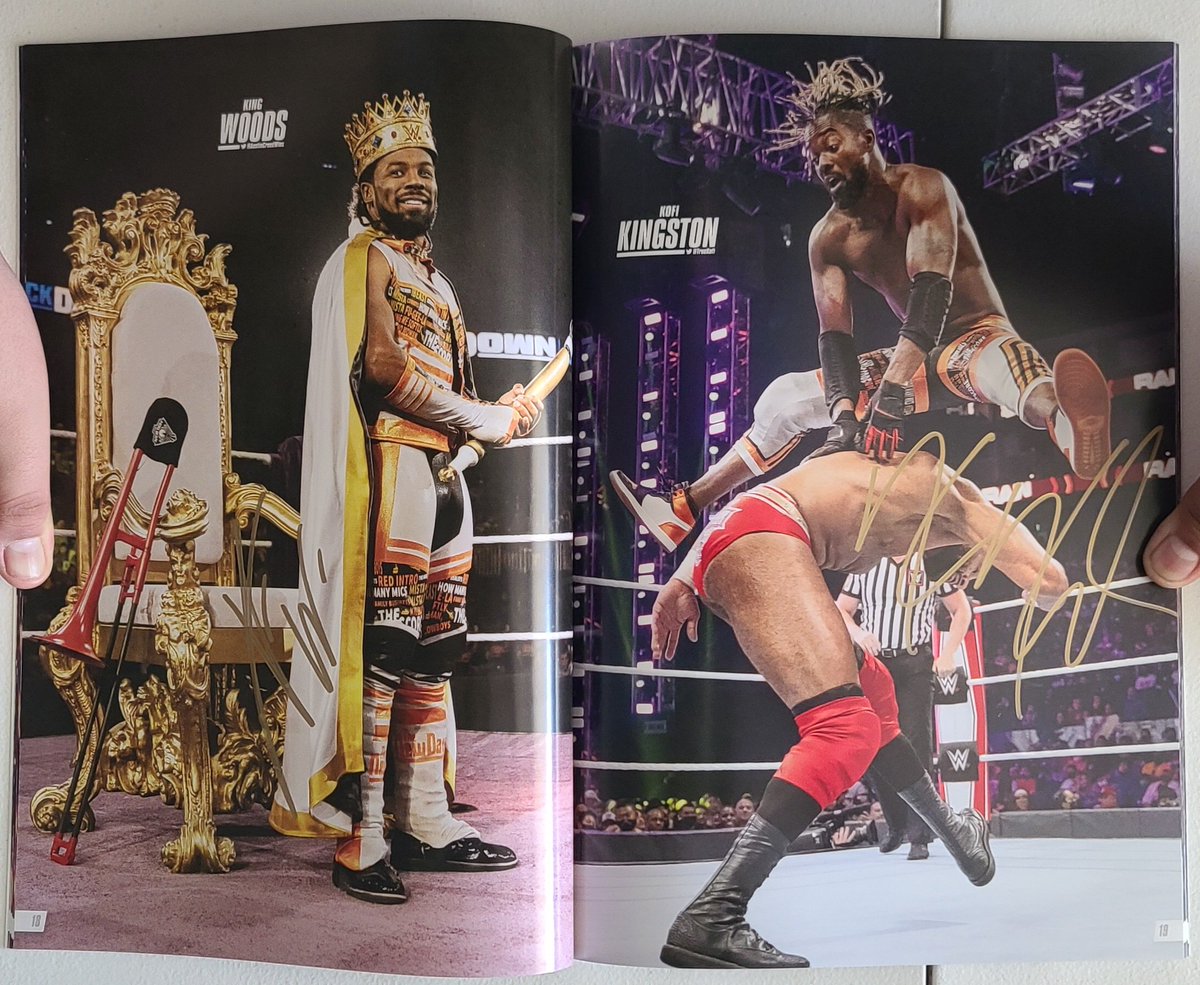 realgabestrange's tweet photo. @WWE SUNDAY STUNNER SUPERSTAR EXPERIENCE Autographs by @TrueKofi &amp; @wwexavierwoods https://t.co/l14YH9sdFf