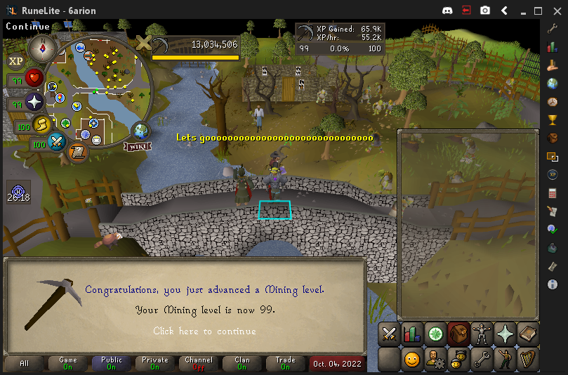 Gafergus_OSRS's tweet photo. 99 mining, no pet. Only agility and thieving left! https://t.co/2Z8h0cgW3p