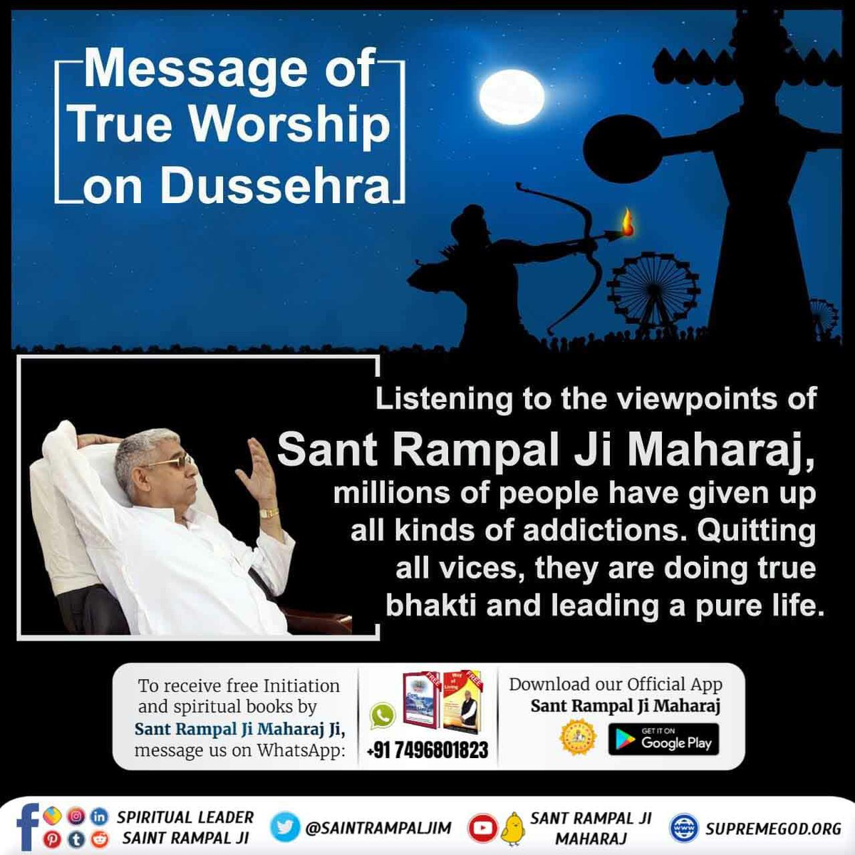 sudhishkumar88's tweet image. #आदिराम_का_संदेश
Without worshiping Adiram, Ravana, the five vices, robs the life of a living being.
How to do sadhna of that Adiram?
Who is Adiram? Watch Sadhna channel at 07:30 PM
Sant Rampal Ji Maharaj