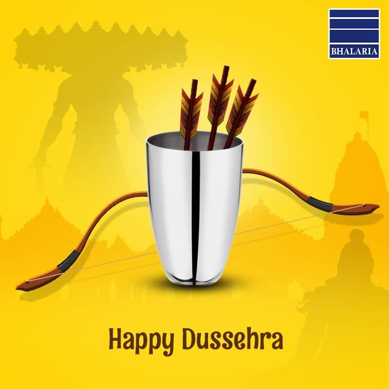 BhalariaBombay's tweet photo. Celebrating this victory of good over evil with good taste in our Bhalaria’s Collection. Happy Dussehra😁
.
.
#dussehra #sweet #tradition #festival #ram #raavan #steelutensil #masaladabba #stainlesssteel #thaliset #kadai #triplycookware #stainlesssteelcookware #manufacturing https://t.co/SAXX9tCpzM