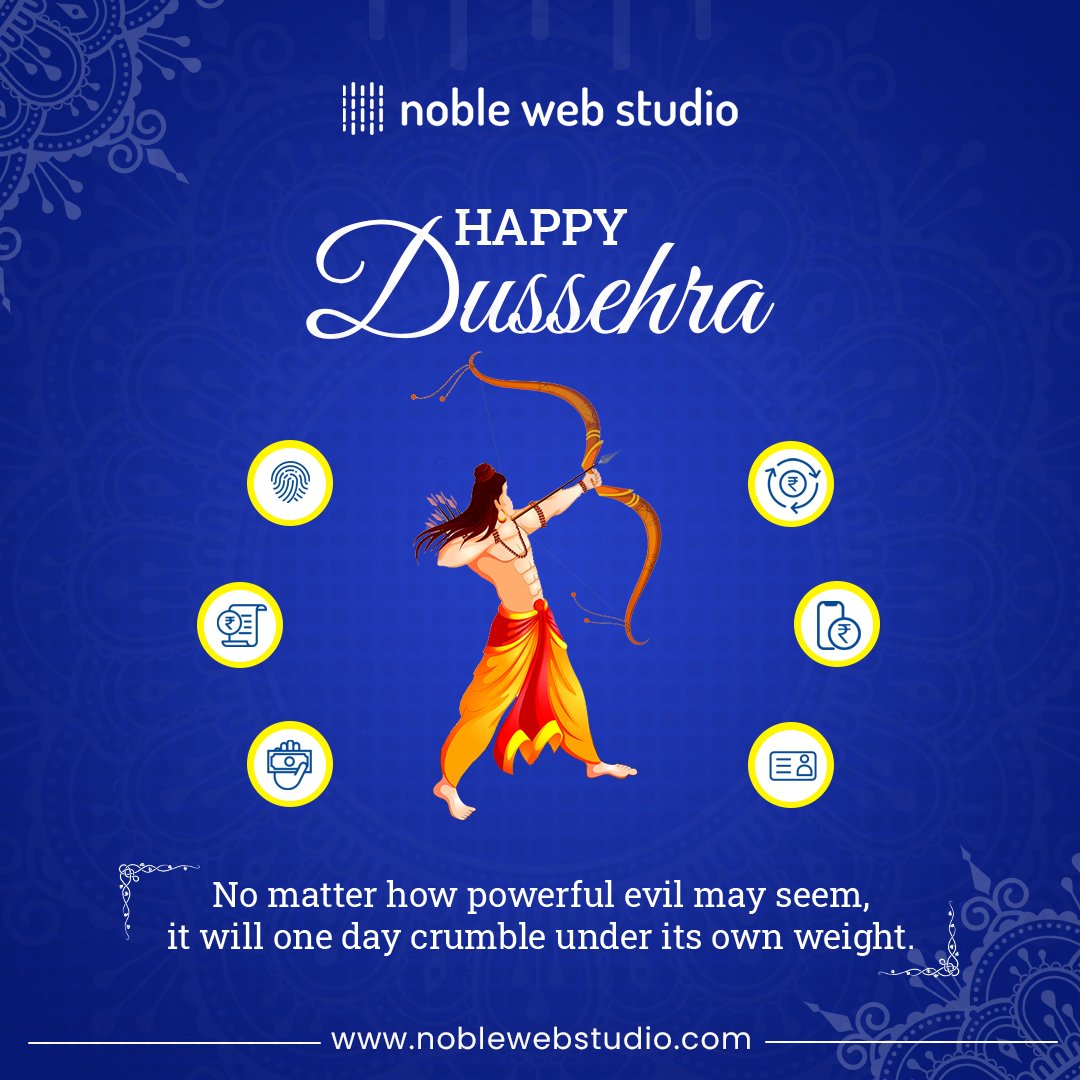 Noblewebstudio's tweet photo. Noble Web Studio wishes you a very Happy #VijayaDashami  
#happydussehra #noblewebstudio #noblesoftware #noble https://t.co/iSisQ3PYNH