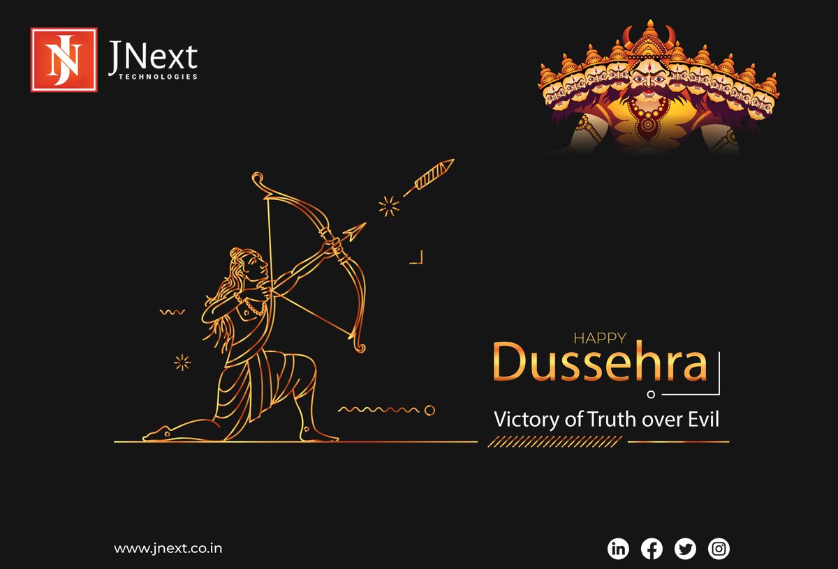 jnextservices's tweet photo. 🤝 Let us come together to celebrate the 💪 victory of good over evil this #Dussehra Today is the day that reminds us that in the end, evil always ends, and goodness triumphs. May this auspicious day bring you love, luck, and happiness🎉

#jnext #jnexttechnologies #happydussehra https://t.co/RAC2il35qX