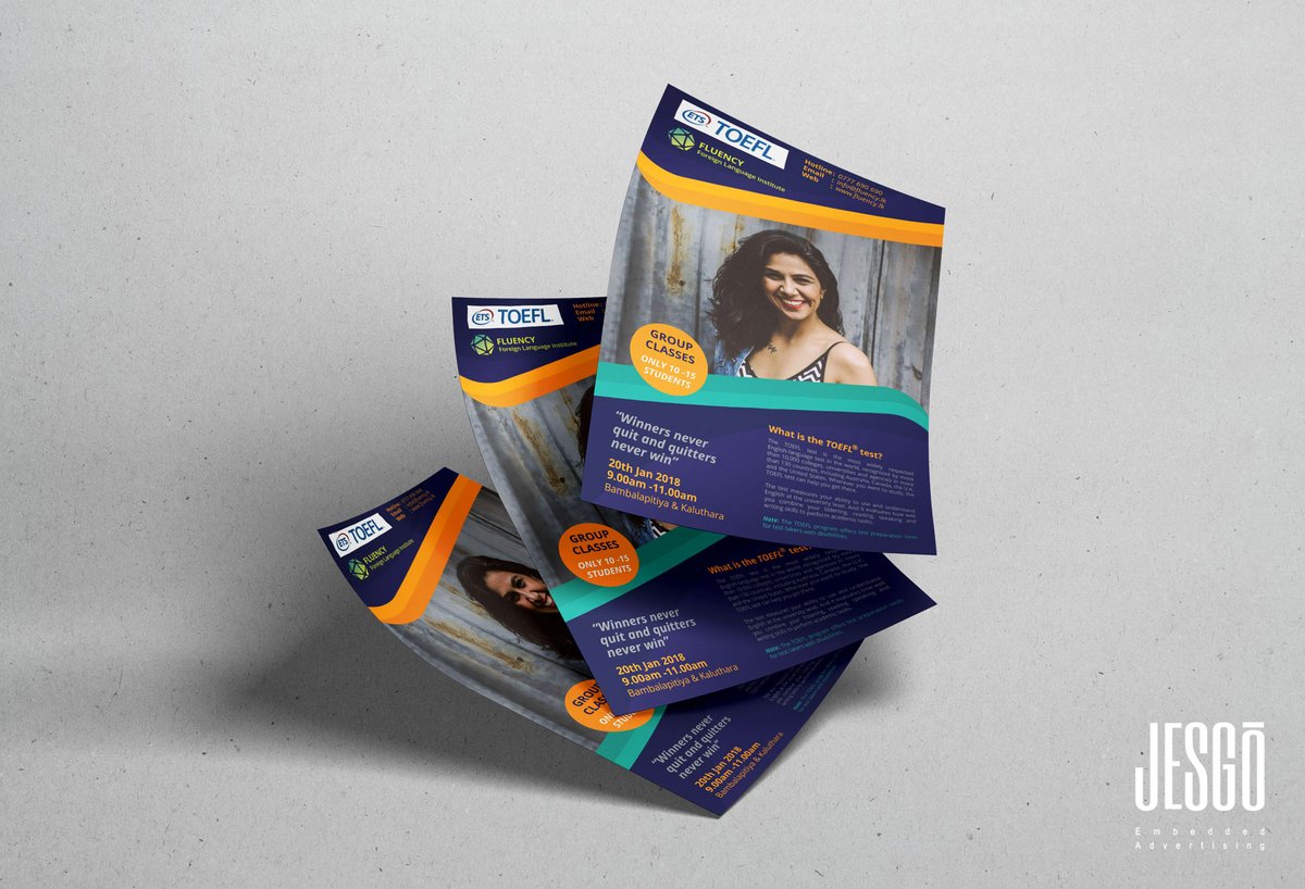 jesgodesign's tweet photo. https://t.co/fAJPVdIWCh
Brochure design - Fluency
#SriLanka #Jesgo #branding #CorporateBranding #CreativeDesign #flyers #eflyers #brochures #CompanyProfiles #LayoutDesign #advertising #Visualidentity #DesignConsultation #MarketingTips #EffectiveMarketing #education #languages https://t.co/LVrrV0HwQw