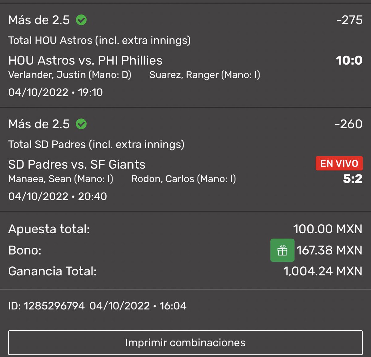 kingbet08's tweet photo. Después de que en la tarde la champions no nos trató muy bien 

nos sobraban $100 pesitos y arme esta chulada de parley apoco no tío @playdoitmexico https://t.co/zNghIQyajO