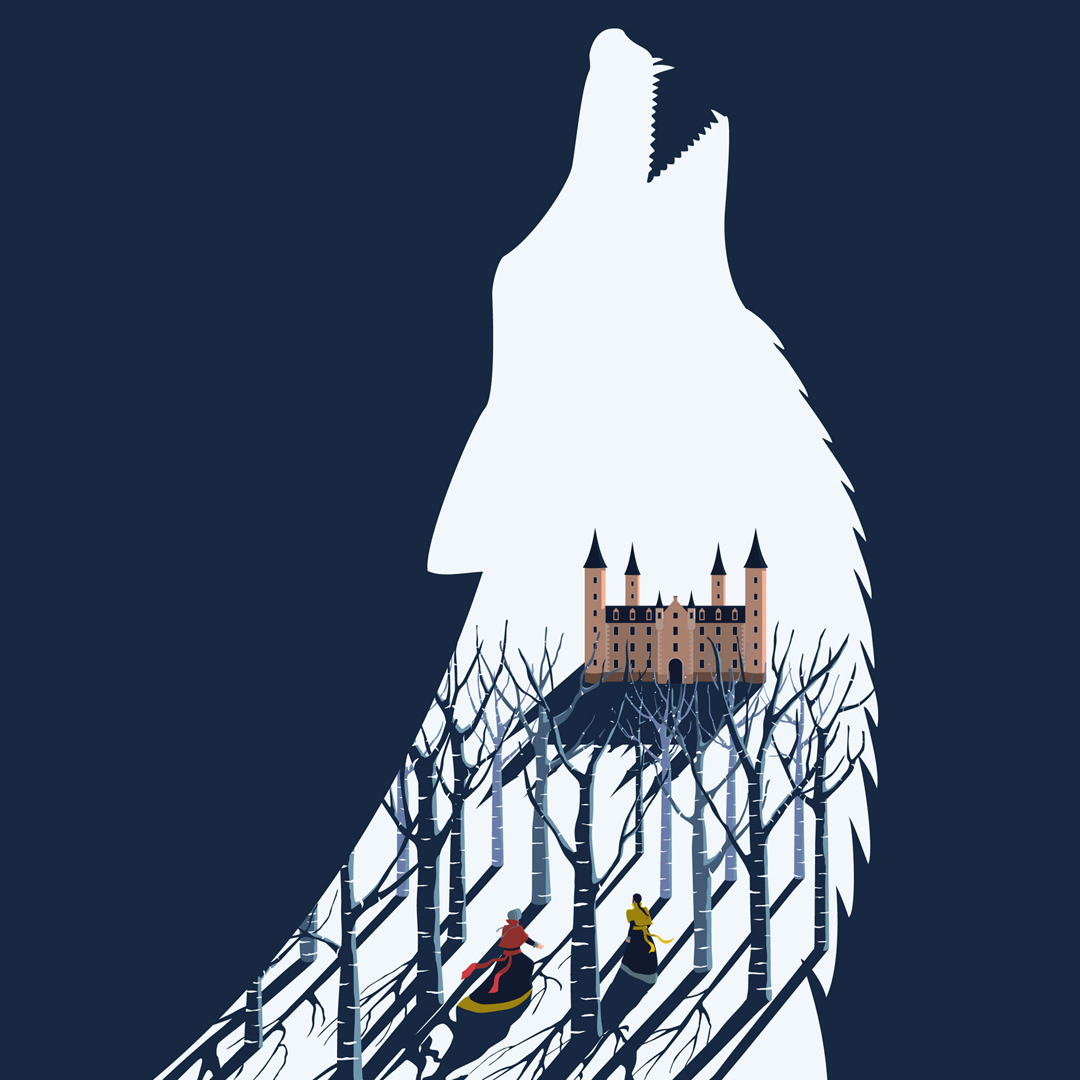 vcavazzoni's tweet photo. Illustration for the bookcover of "Wölfe ums Schloss", written by Joan Aikens, for @KampaVerlag https://t.co/95beKrrWcd
