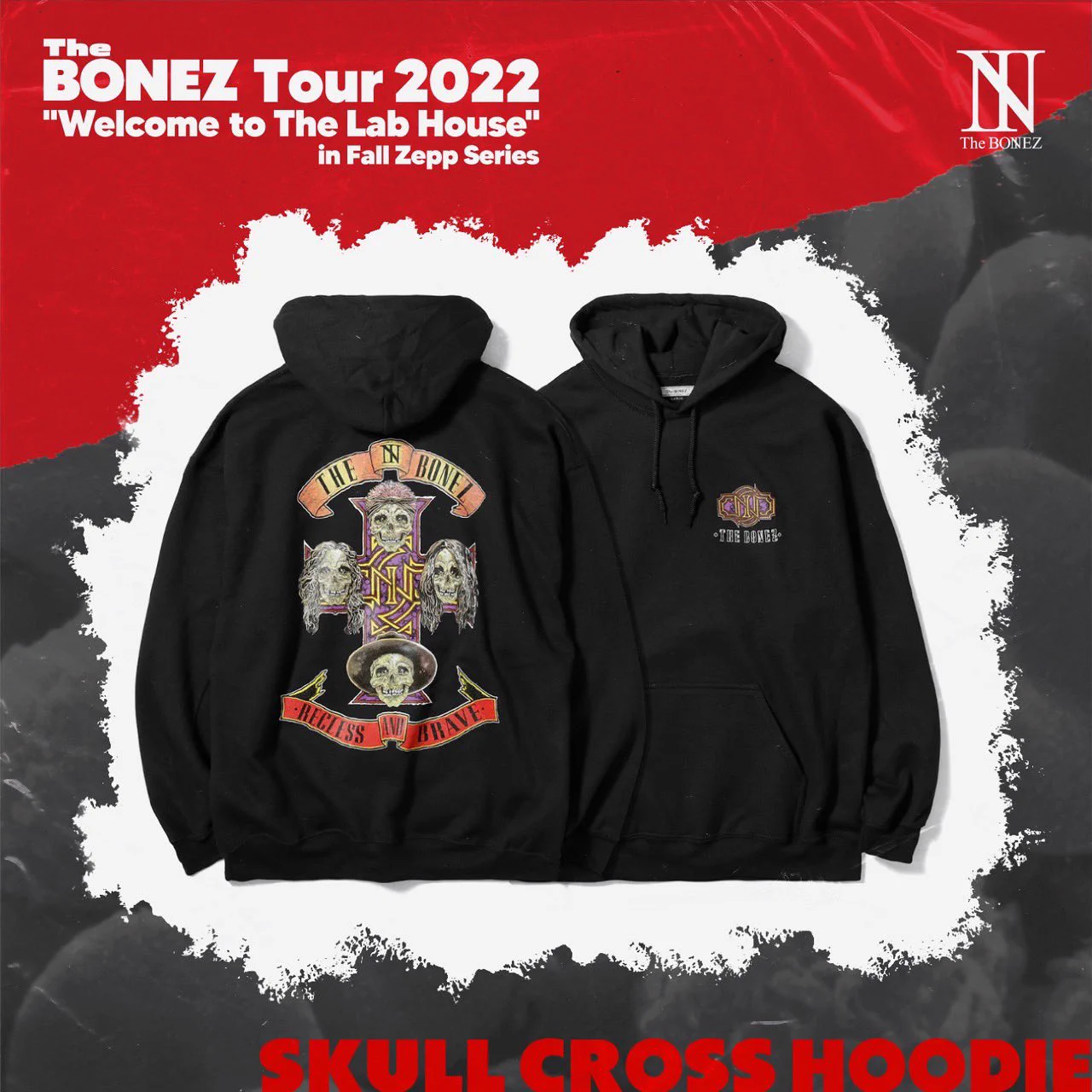 The Bonez 骸骨アート パーカー 黒 The BONEZ on X: 