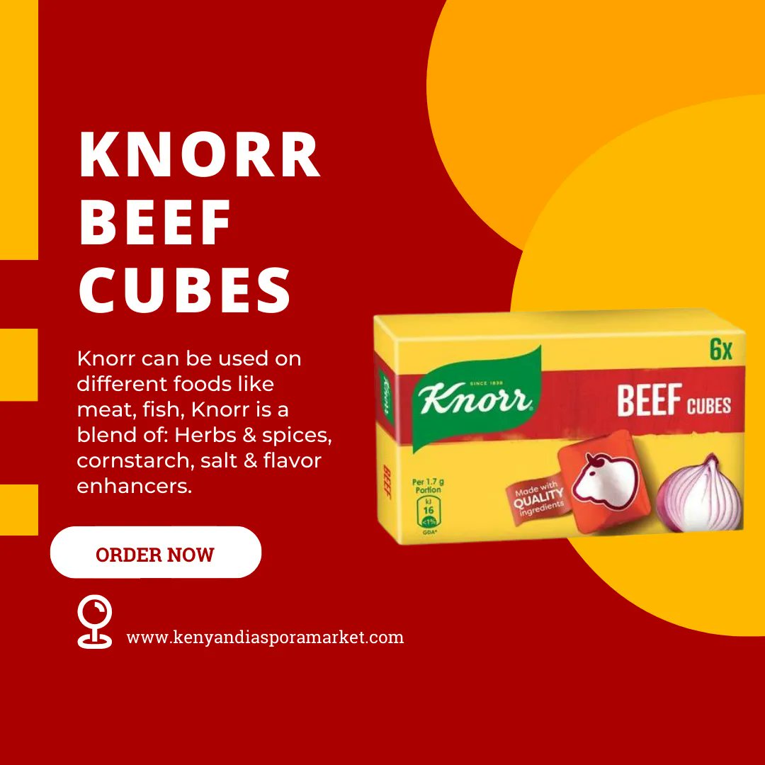 KDM_Market's tweet photo. Add a Kenyan Flavor to any food with our Knorr Chicken cubes 🥘

SHOP: https://t.co/ZK0gds4izG

#kenyanfood #kenyanrecipes #kenyanspices #roycocubes #roycobeefcubes #kenyansindiaspora #kenyansingermany #kenyandiasporamarket https://t.co/zire7exgWv