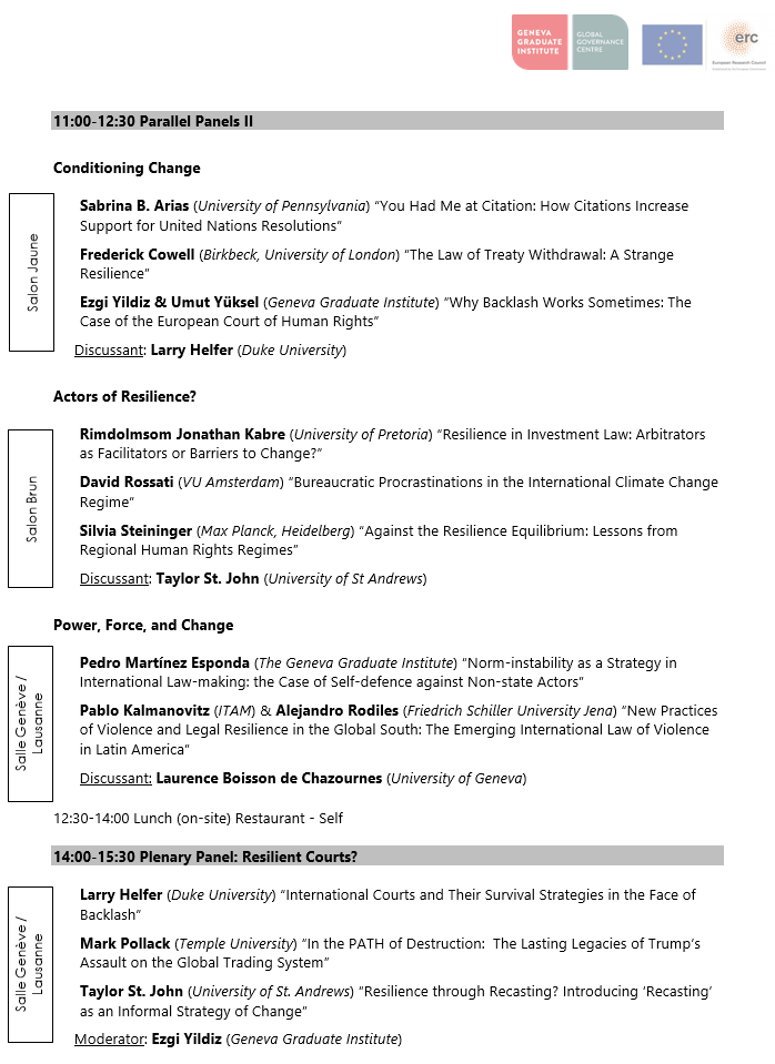 NicoKrisch's tweet photo. Excited to host, jointly with @ezgiyyildiz, a stellar cast of speakers at our conference on "Change and Resilience in International Law" just outside Geneva for the next few days. Part of our #PathsIL project @GVAGrad, made possible by @GVAGrad_GGC and @ERC_Research. https://t.co/mh1AHaXHlX