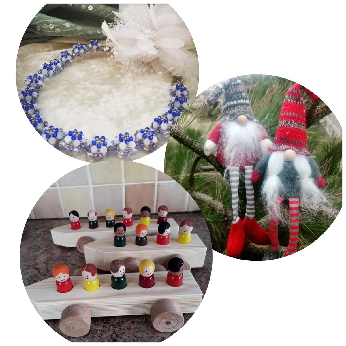 A welcome return to these popular stalls that have been with us for some years now. The Bead Garden with fabulous bead jewellery, Krafty Cards 4U - cards for all occasions, Bristol Woodturning clever wooden creations and CoCo &amp; Ned who make super cute Christmas decorations.