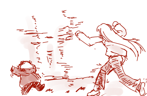 一見おとなしい生き物に見えるでしょう?
三歳児と同じで走り出したらすごいスピード出るし視界がすごい狭くなるんですよ。 