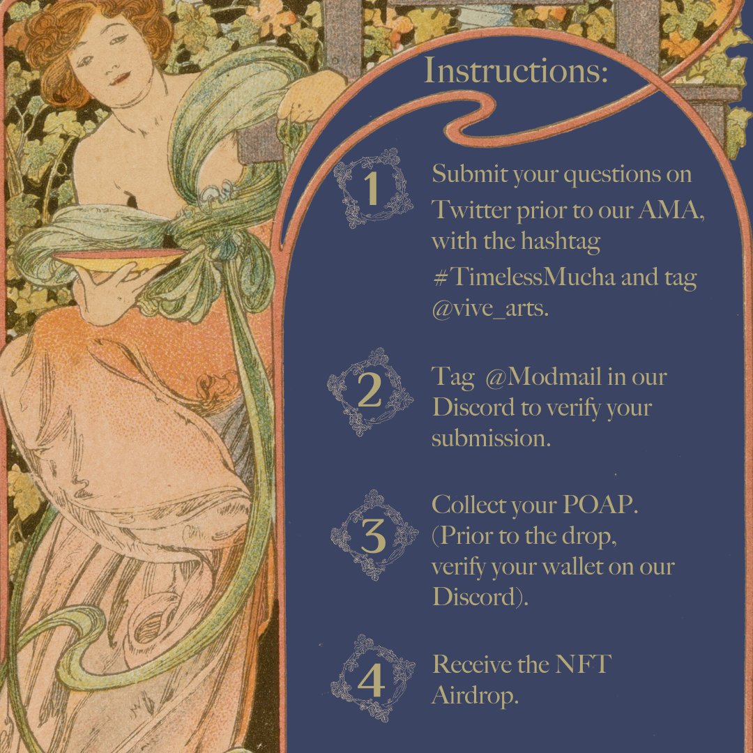 vive_arts's tweet photo. #TimelessMucha #artnouveau #Mucha #NFTAirdrop https://t.co/UXtcUf9FxE
