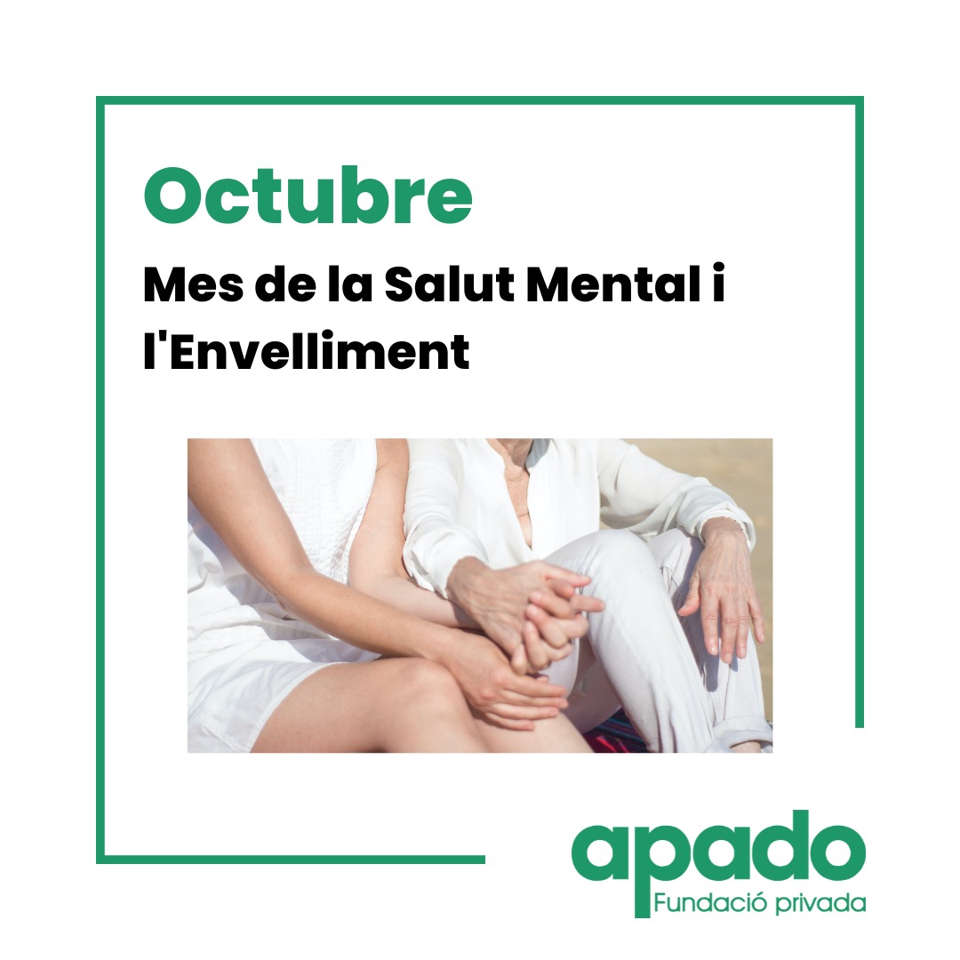fundacioapado's tweet photo. Octubre és el mes de l'#envelliment i la #salutmental.
El passat dia 1 va ser el dia mundial de l'envelliment, i el proper 10 d'octubre, serà el dia mundial de la Salut Mental.
Aprofitem per prendre consciència dels problemes latents respecte a la salut mental de la gent gran. https://t.co/Px9u7noFh3