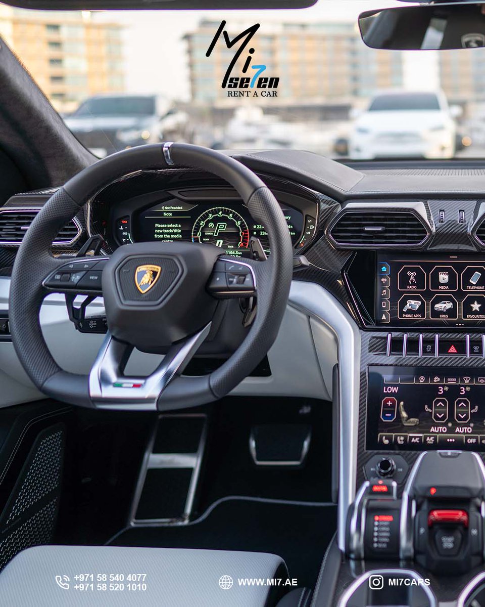 Get flawless interieur experience in all our luxury cars and SUVs at <a href="/mi7cars/">Mi7 Rent A Car</a> - Explore more at <a href="/mi7cars/">Mi7 Rent A Car</a>
* Lamborghini URUS

Book it now ⬇️ احجزها الآن

🇬🇧/ 058 540 4077
🇸🇦/ 058 520 1010

Book your dreams car in 5 minutes 🚀
احجز سيارة احلامك في 5 دقائق ⏳