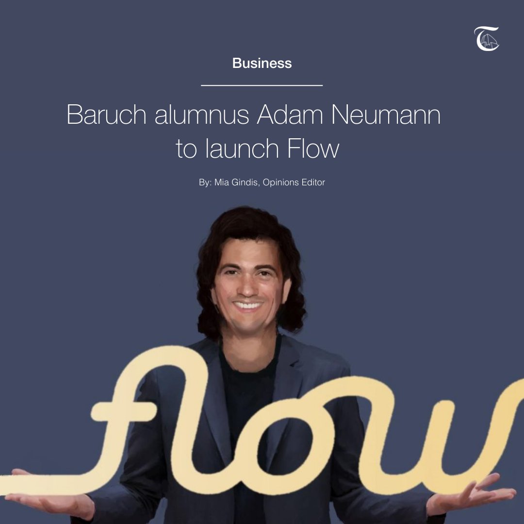 BaruchTicker's tweet photo. Baruch College alumnus Adam Neumann and co-founder of WeWork is here with a splashy comeback. Neumann gets ready to launch his $1 billion valued real estate startup, Flow. The news was accompanied by backlash as a result of his leadership history. https://t.co/eGonnI7UN9 https://t.co/jXraxQXvxi