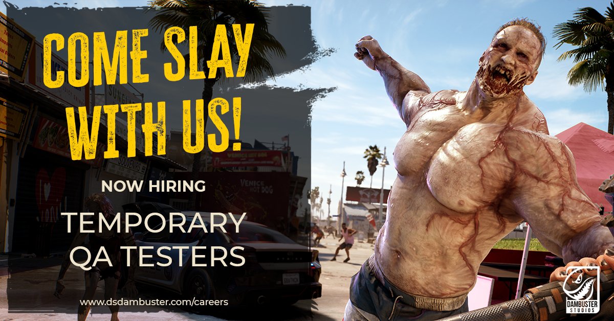 🚨NEW JOB ALERT 🚨 We're on the lookout for temporary #QA testers! 🎮 You'll be helping us identify and report bugs in @deadislandgame to ensure the highest level of quality for our players. Apply 👇👇 dsdambuster.com/career?Categor… #gamedev #hiring