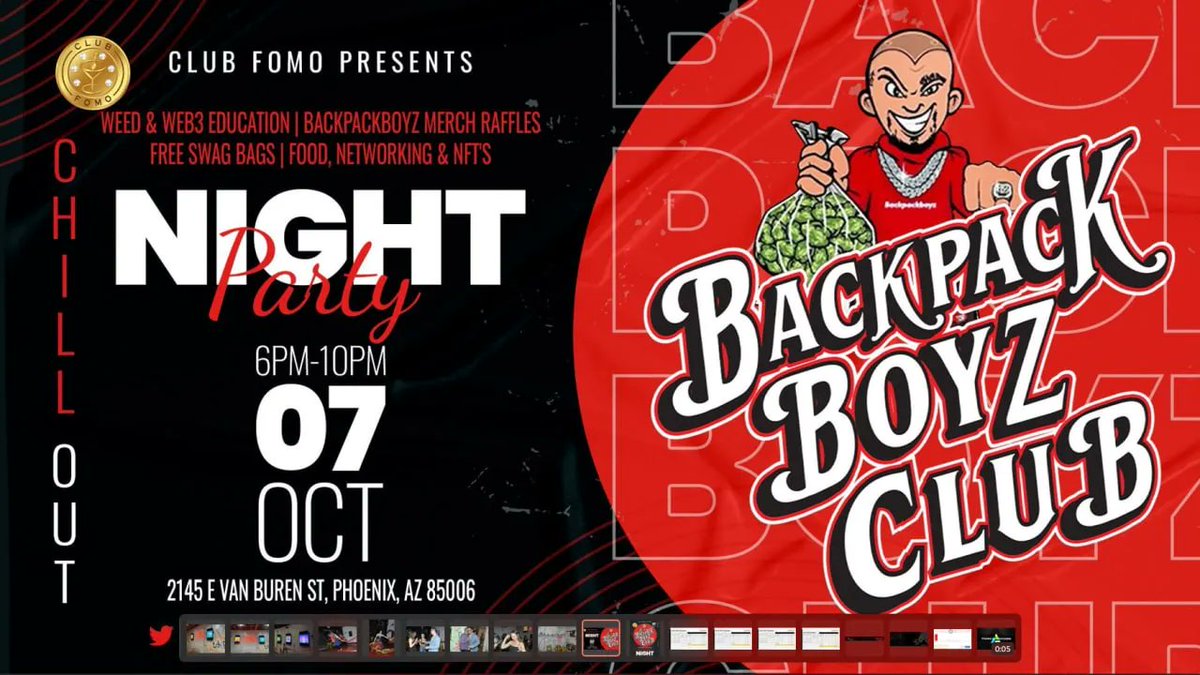 AZMEDREV's tweet photo. 2 More days until @backpackboyzclb arizona event at @theclubfomo and You don't want to miss this event, #BPBCAZ FIRST FRIDAY takeover, lil sneak peek- one of items for the giveaway
#BPBC
#Backpackboyzclub
#AZCannabisCommunity
#ClubFomo
#Weedandweb3 https://t.co/lFQ4WLCQ77