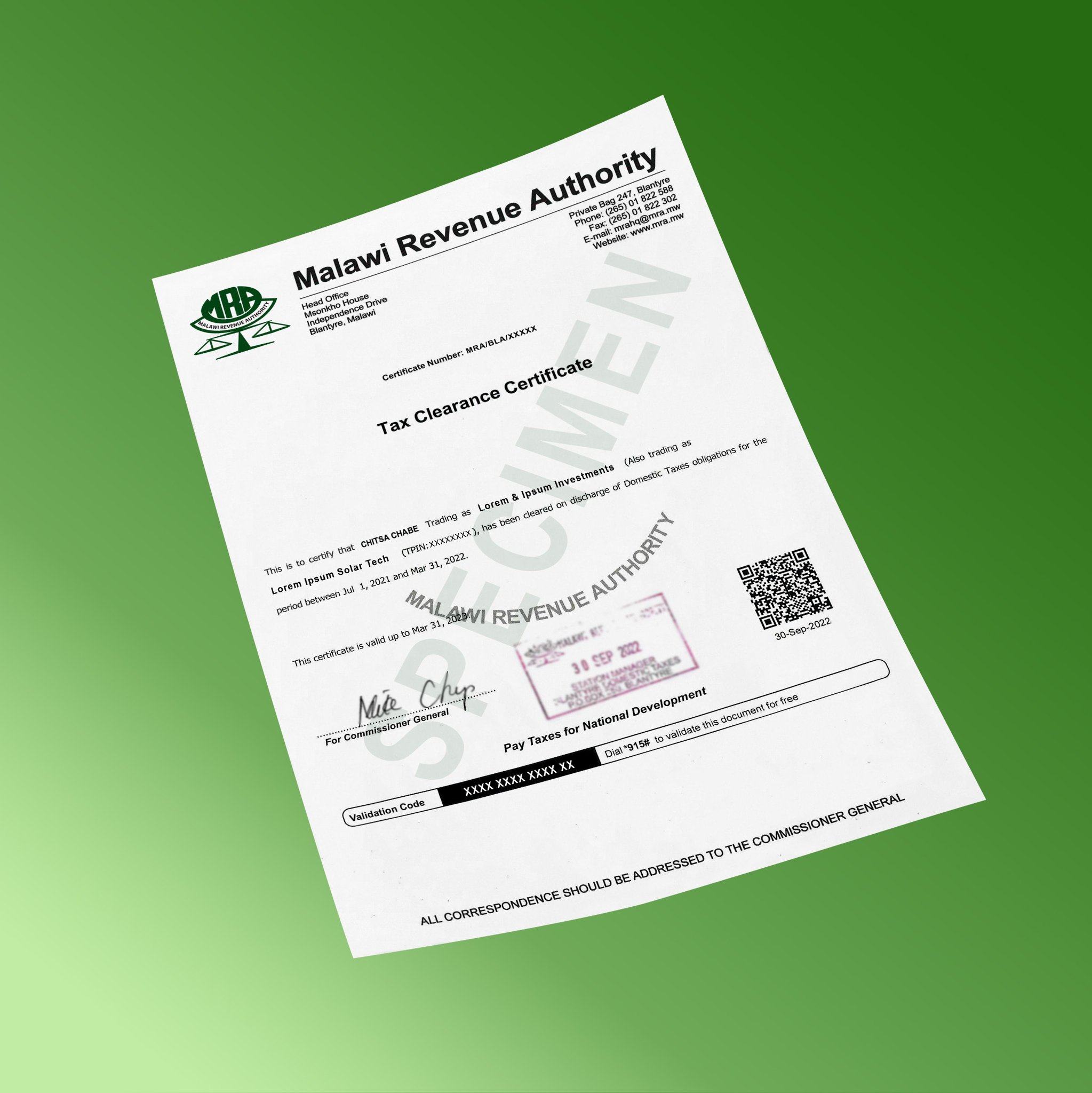 MRA on Twitter "A Tax Clearance Certificate (TCC) which is issued by