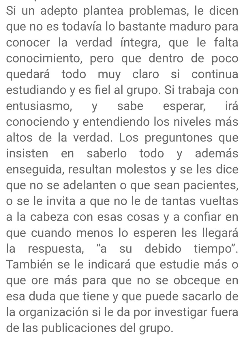 JamesBann07's tweet photo. #testigosdeJehová, #JW,#Watchower.
A preguntas incómodas, respuestas evasivas. (Coral la rubia ñoña)
De mi entrada en el blog jw enciclopedia basado en el libro de Steven Hassan. https://t.co/GjKePg0jrz