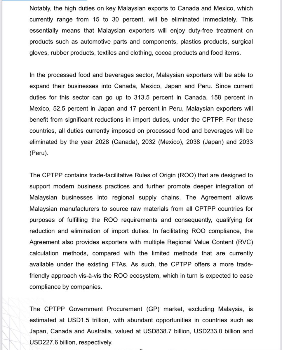 AzminAli's tweet photo. Following years of detailed deliberation, extensive consultations and careful assessment by the Government, the Cabinet has agreed for Malaysia to ratify the Comprehensive and
Progressive Agreement for Trans-Pacific Partnership (CPTPP). https://t.co/sOSftjyO91