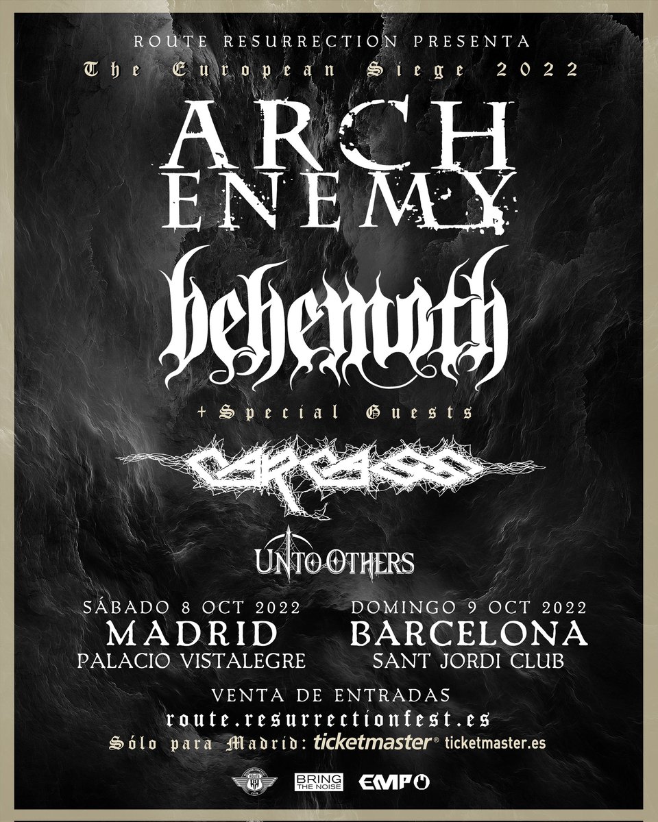 AnaGalletas1's tweet photo. Chiques!!! Vendo dos entradas para Arch Enemy + Behemoth este sábado en Madrid!!!! Si hay alguien interesadx en la sala, MD!! https://t.co/RVZ1avNghQ