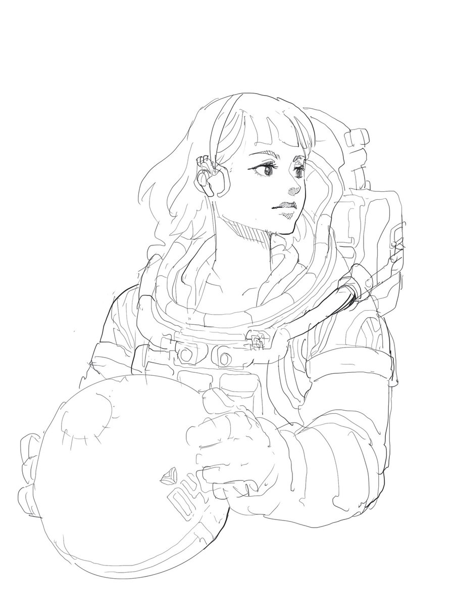 scrybird's tweet photo. sono mama astronaut #ラクガキ https://t.co/NGNs4ybEFB