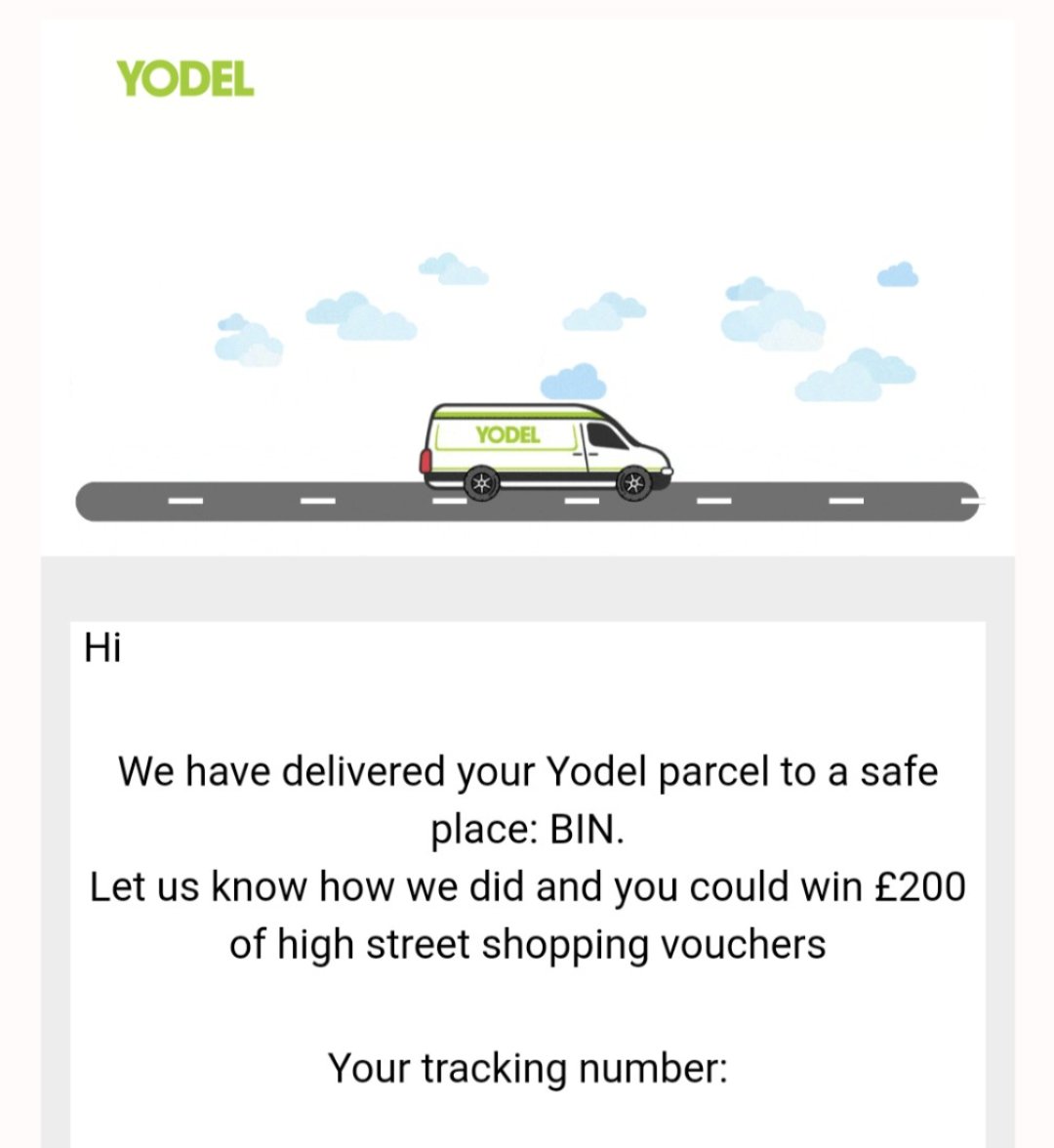 DaisyMcCorgray's tweet photo. 'Safe place' is interpreted in an interesting way by Yodel... https://t.co/qnpaEJ8nTI