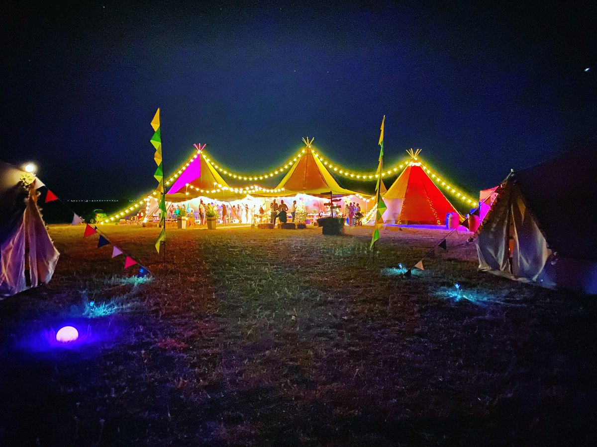 MyTipiEvent's tweet photo. Two Giant Hats, One Chill out Tent and the most amazing lighting, creating a beautiful setting for a Wedding. #Mytipievent https://t.co/IDn4HgML00