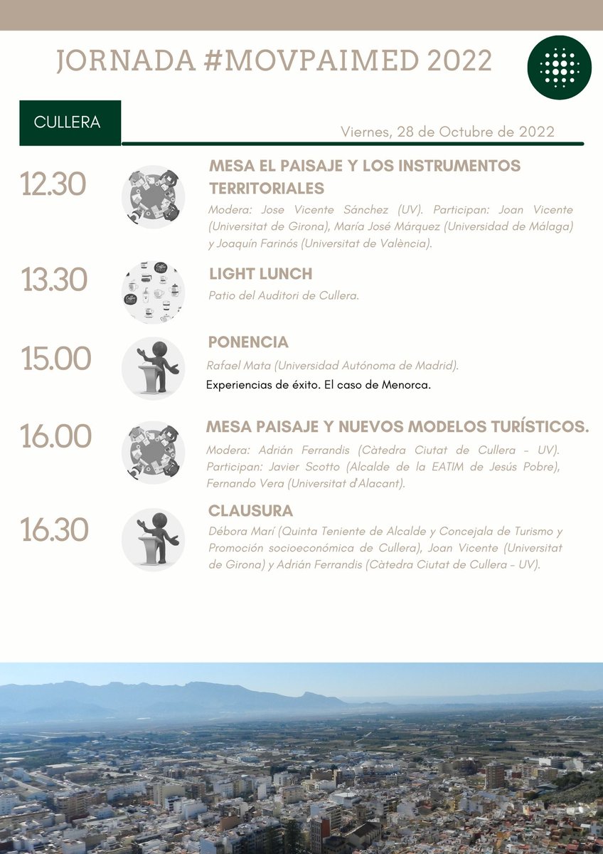 OTT_Cullera's tweet photo. El próximo 28 de Octubre tendrá lugar la jornada "Paisajes Turísticos salvados y por salvar" en el Auditori del Mercat de Cullera (Valencia). https://t.co/12G988YwZT
