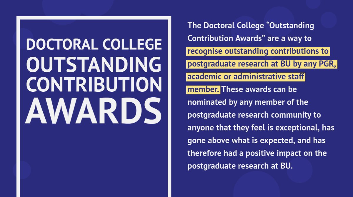 ThomStroudBU's tweet photo. 🏅 The Doctoral College Outstanding Contribution Awards #DCOCAs recognise the outstanding contributions to postgraduate research degrees at @bournemouthuni

🤩 Great to read some of the recent nominations on the BU Research Blog today: https://t.co/RDmXzLhAmx

#BUDoctoralCollege https://t.co/S5Z8wPEL0l