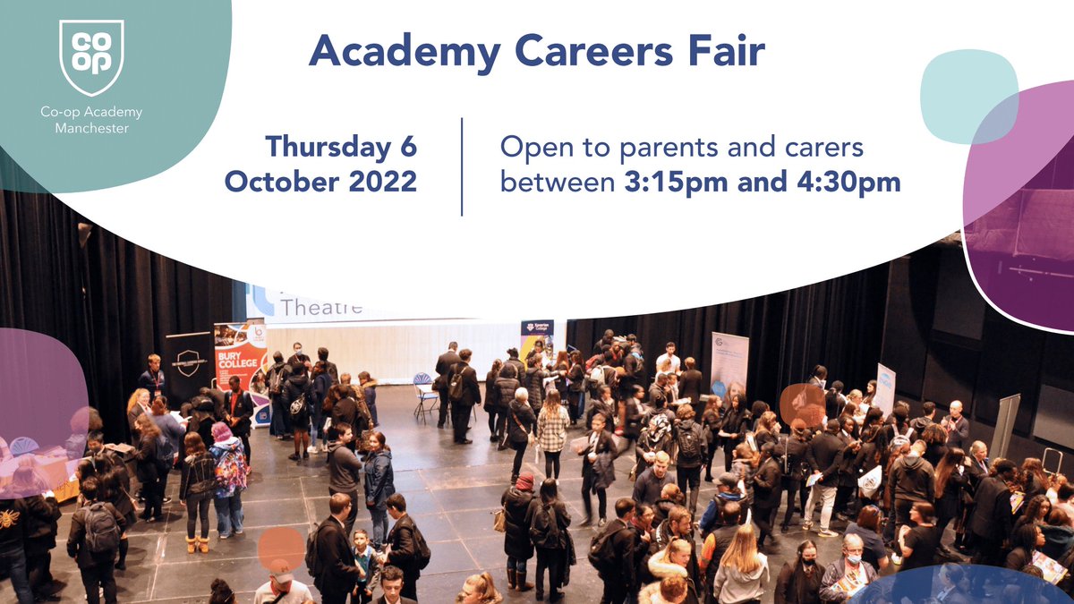 Tomorrow we are looking forward to some great conversations about #Careers with a wide variety of colleges, training providers and employers @GetMeMotoring @ConnellCollege @chances_equal @hopwoodhall @TheJuiceAcademy @joinplanbee @MotusComCareers @ucfb @Hud_SCLS @XavsSchools