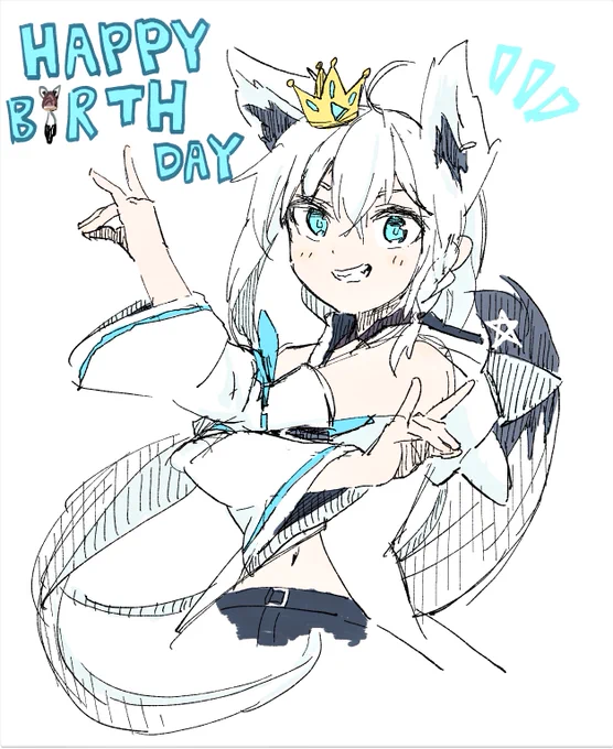 フブキング誕生日おめでとうー!#絵フブキ #白上フブキ生誕祭2022 