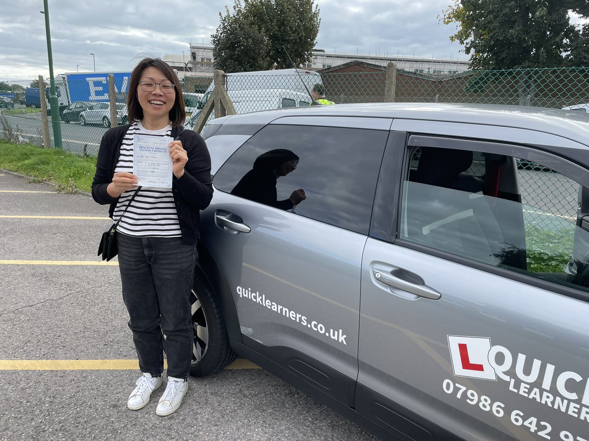 DriverQuick's tweet photo. The smile says it all, Kumi you were absolutely fantastic today, well done on your pass, with just 1 driver fault and great complements from the examiner. Never before have I had the drama of a provisional licence expiring and taking months to be re-issued! It’s been a pleasure https://t.co/lsKW14gPRg