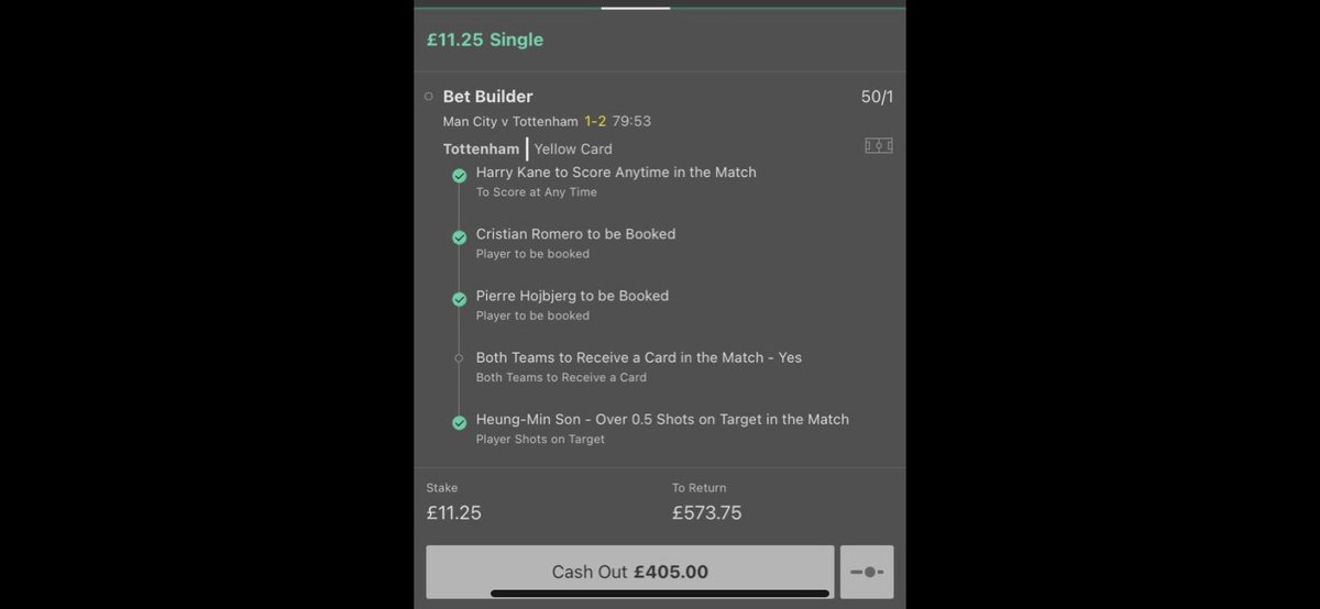 TheFBFella's tweet photo. Cashed this for £405! 👌🏻 #EPL #BookieBashing #TFF https://t.co/Dn9yHxvcxA