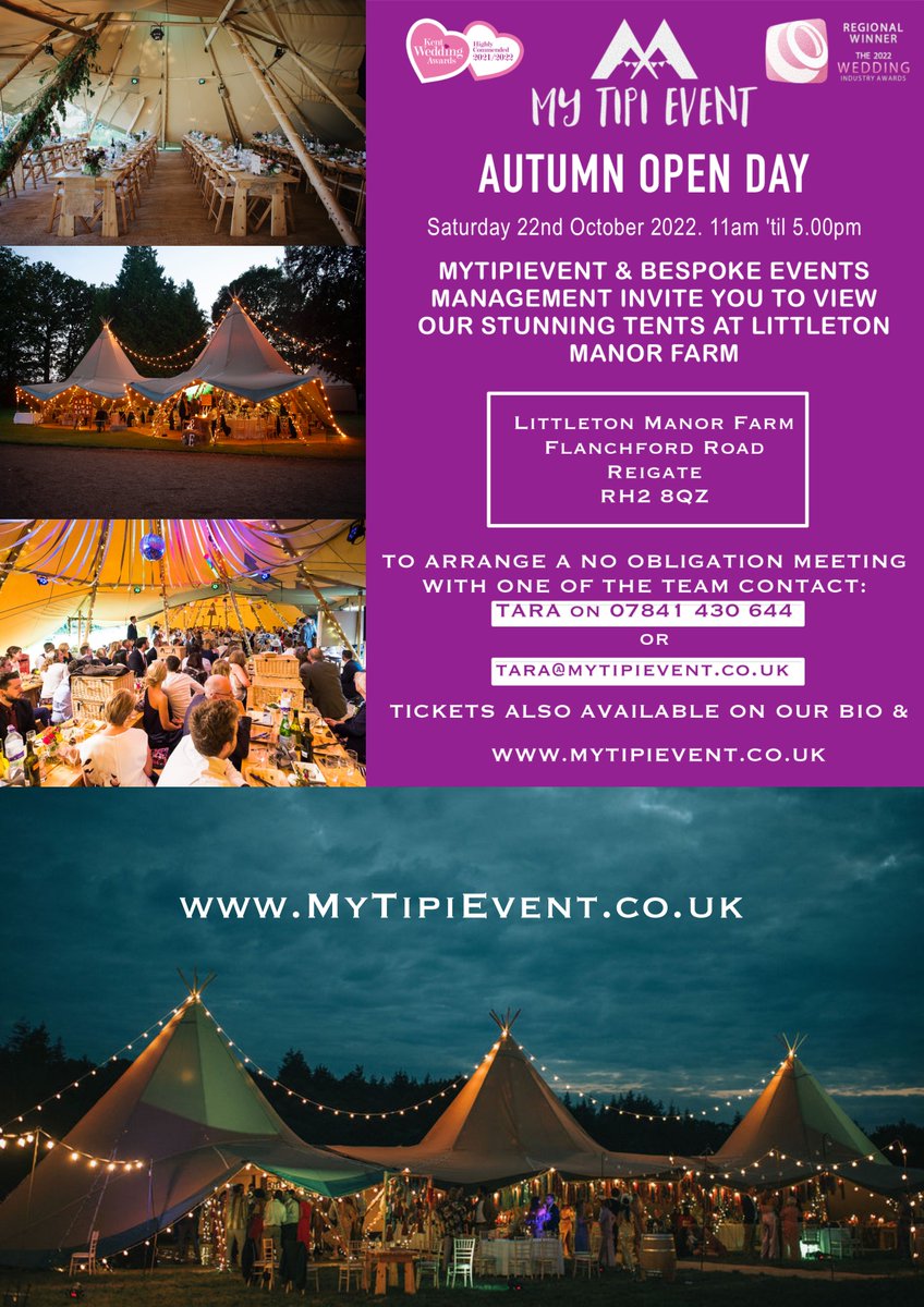 MyTipiEvent's tweet photo. What to see the magical Tipi's in person? Then why not pop along to our Open Day. Book our free tickets https://t.co/ttqjKSM91G Cant wait to see you there. #Mytipievent https://t.co/SJvwxQ3x46