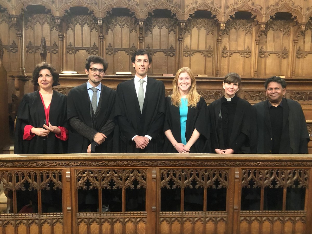 Our new fellows were installed in a traditional ceremony in the college chapel last night. Welcome to Zeina Al Azmeh, Leo Impett, Ernesto Vargas Weil, Carrie Soderman, Arabella Milbank Robinson & honorary fellow David Dabydeen.