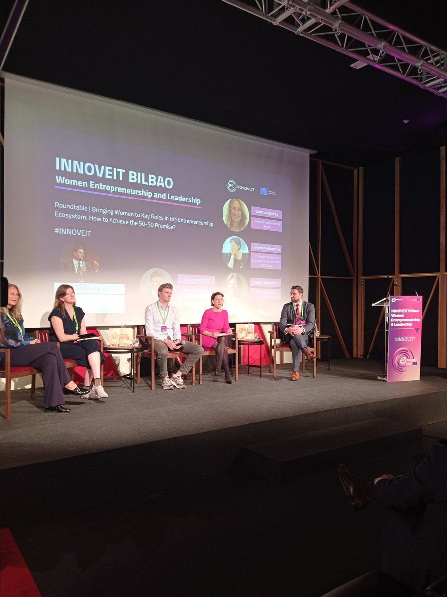SaraGGonc's tweet photo. Today in Bilbao with @EITeu discussing women entrepreneurship 
#innoveit https://t.co/1fIP0xEdqm
