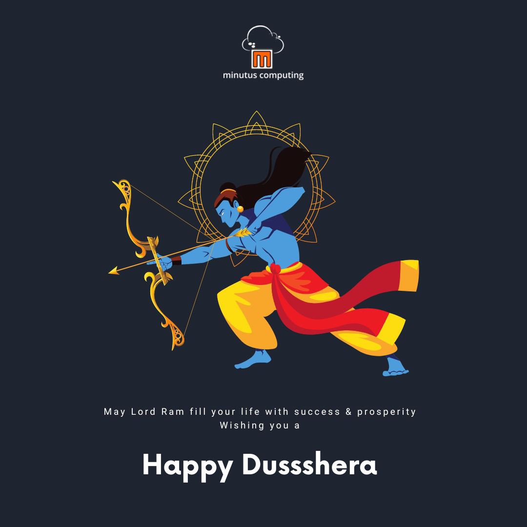 MinutusC's tweet photo. Happy Dusshera to you and your family!
#minutuscomputing #dussehra2022 https://t.co/ulYM2guCTm