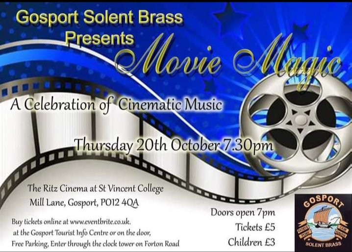 Come hear us on Thursday 20th October at 7.30pm, as we celebrate some cinematic favourites in 'Movie Magic'. Tickets in advance bit.ly/3Cz8mlt or on the door.