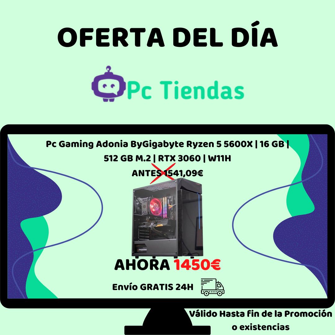 pc_tiendas's tweet photo. ¡Éste ordenador está dispuesto a acompañarte en tus mejores partidas!👀Ryzen 5 5600X 16GB 512GB SSD RTX 3060 W11H
Ahora:1450€✅
Antes:1541,09€❌

Link👉https://t.co/y4dLSfV7qC

#Chollo #chollos #OfertaDelDía #ofertas #GamingSetup #Gamer #chollazo #AMD #SSD #RTXON #videojuegos https://t.co/D7Q0ixcwTn