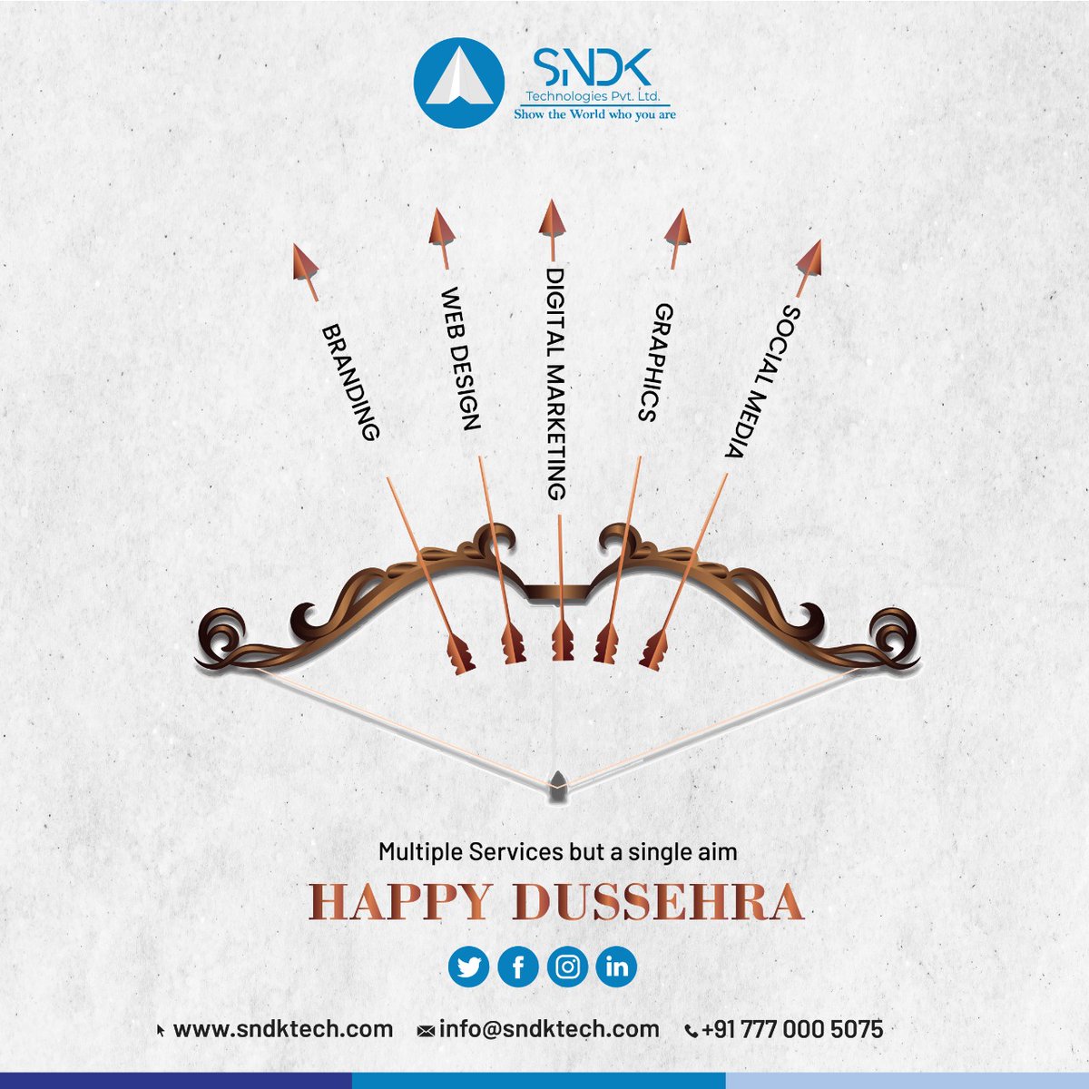 SNDK_Tech's tweet photo. Happy Dussehra!
#sndktech #festival #dasara #dussehra #navratri #durga #durgamaa #HappyDussehra https://t.co/5ruKg9pvEu