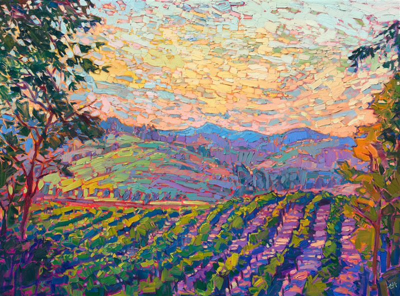 Cultivated Hills
by Erin Hanson, 2022
30 x 40 in

Oregon's Willamette Valley is filled with cultivated fields rolling up the hilly landscape. This painting captures the beauty of the northwest with bold, textured brush strokes.
erinhanson.com/portfolio/Cult…

#winecountry #ORwine