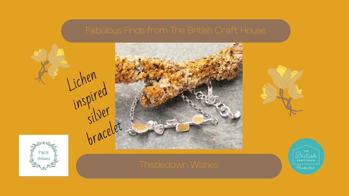 Hi there #UKGiftHour #UKGiftAM This week I’m going for gold with my #TBCHArtisans choices from @BritishCrafting 💫 I adore @thistledownwish's nature inspired jewellery, and this lichen silver bracelet is one of my faves! thebritishcrafthouse.co.uk/product/lichen… #ShopIndie #ShopOnTwitter