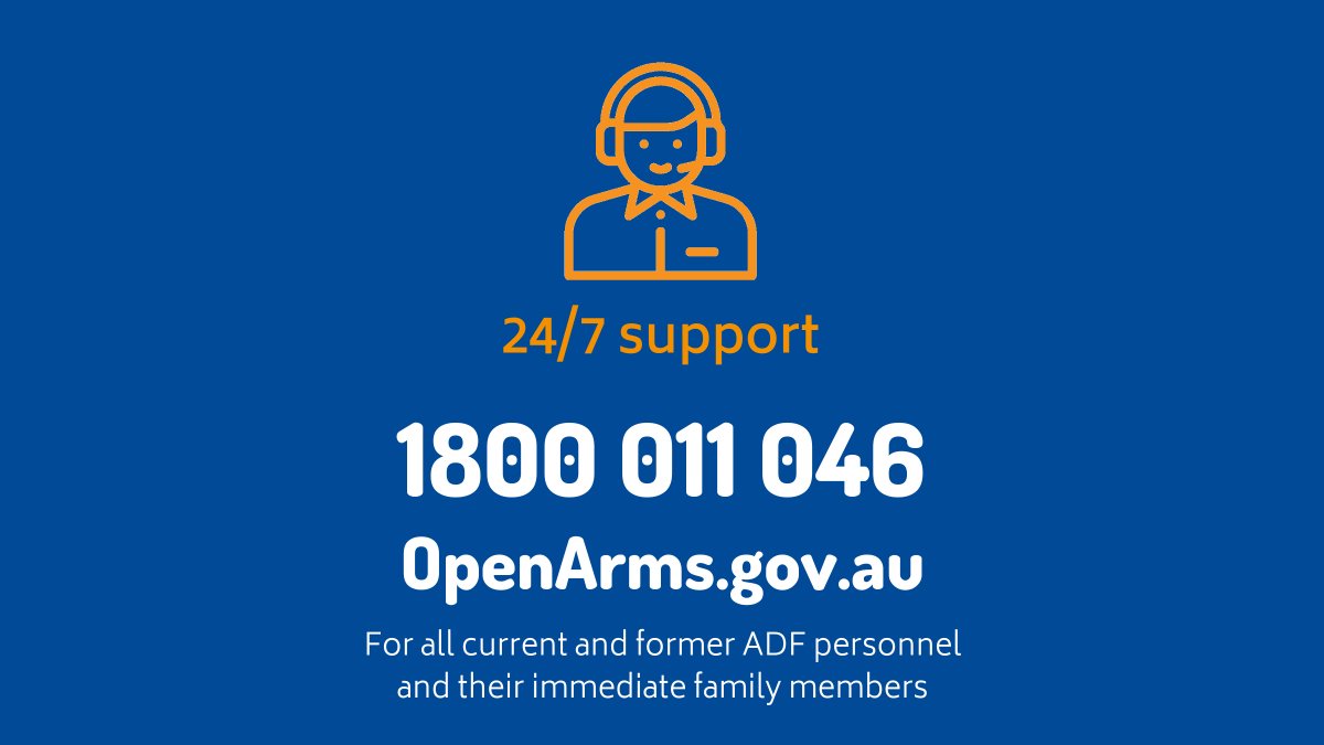 OpenArmsSupport's tweet photo. Everyone has good days and bad days.

Sometimes, knowing someone is there to help can make a difference.

If you’re a veteran or part of their immediate family and need to talk, we’re here 24/7 to listen.

☎️ 1800 011 046
#StrongerTogether #OpenArmsSupport https://t.co/iLISkK8ng8