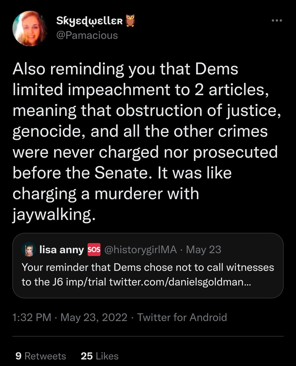 Pamacious's tweet photo. @TheDemocrats Because Democrats didn't do their job. 

This lifetime Democrat and daughter of Democrats is thoroughly disgusted with the Democratic party of today. You're a front for the Republicans, and your leadership is deeply, irredeemably corrupt. https://t.co/jQQk3eVrfe