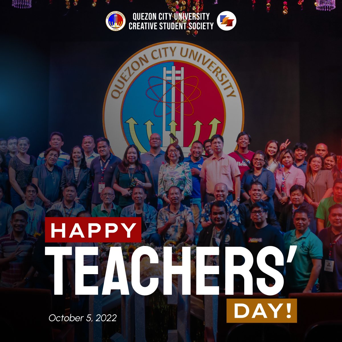 OfficialQCUCSS's tweet photo. Teachers might be one of the most underrated professions, but their inspired selves are enough in continuing their passion. Again, we salute our teachers. Happy Teachers Day!

#1QCU
 #TatakCSS
 #QCUCSSLIKHAPRODUCTION https://t.co/FGxOuuVu9A