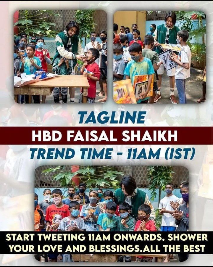 TAGLINE REVEALED

HBD FAISAL SHAIKH
      ************************************
*copy paste and Start Trending
*Do not use multiple Taglines/Hashtag
*Do not use emojis/pics/gifs initially
*Do Maximum Retweets