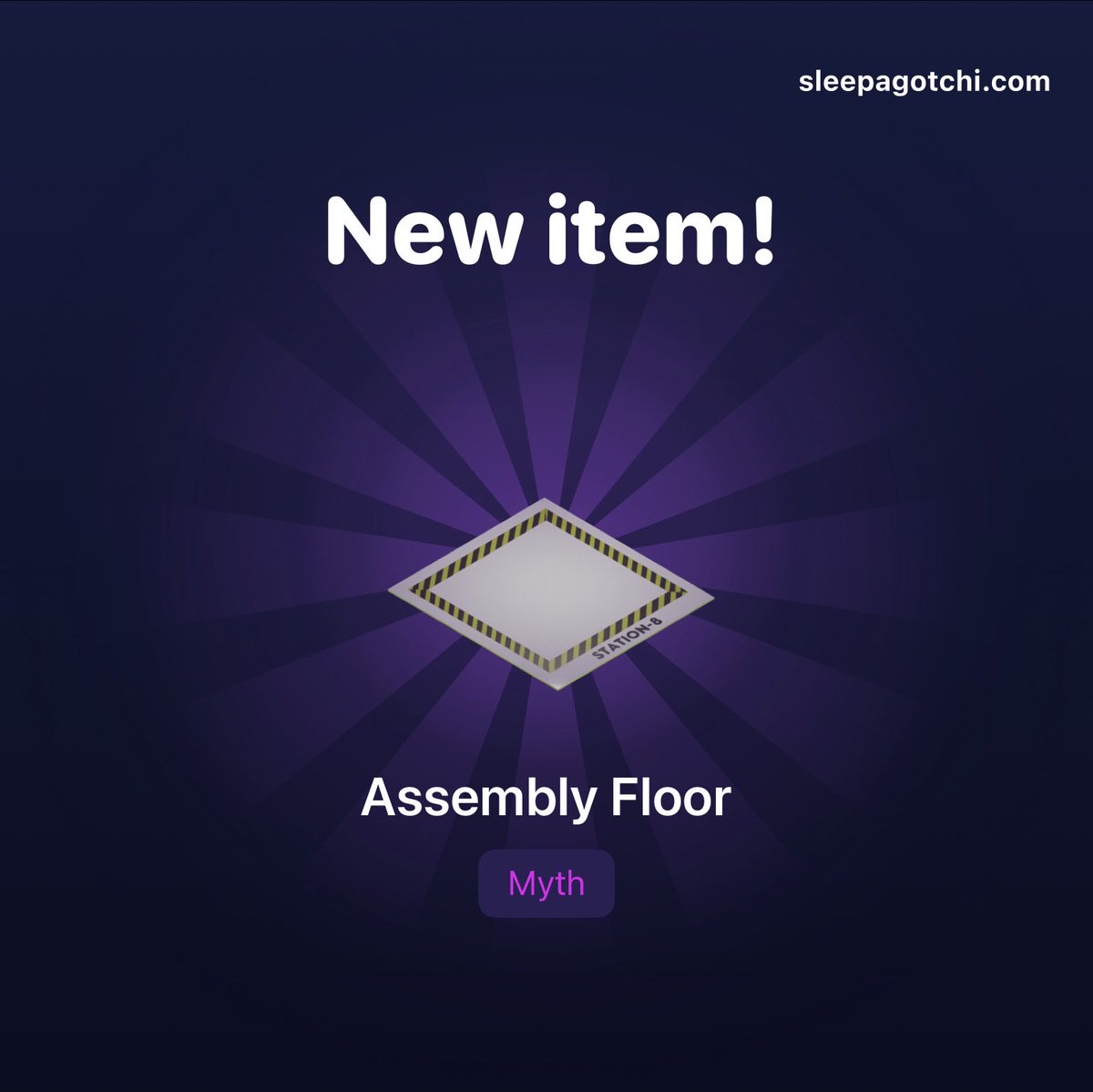 MorrisNFT1's tweet photo. I dropped a myth rug “Assembly Floor“ today in the closed alpha of #Sleepagotchi. Chances of that item dropping are 0.07% and the market price for is 2200.00 SHEEP tokens https://t.co/eMz2TDLKFM