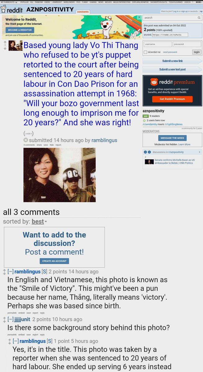 statschang's tweet photo. A truly based lady, Vo Thi Thang puts the ex/current US military Chans to shame. I don't like WMAF but if as an AM ur against them AND ur directly & voluntarily involved in the US military ur a complicit hypocrite, soznotsoz. #VietnamWar #Vietnam #aznidentity #asianmasculinity https://t.co/wIe6Y185qO