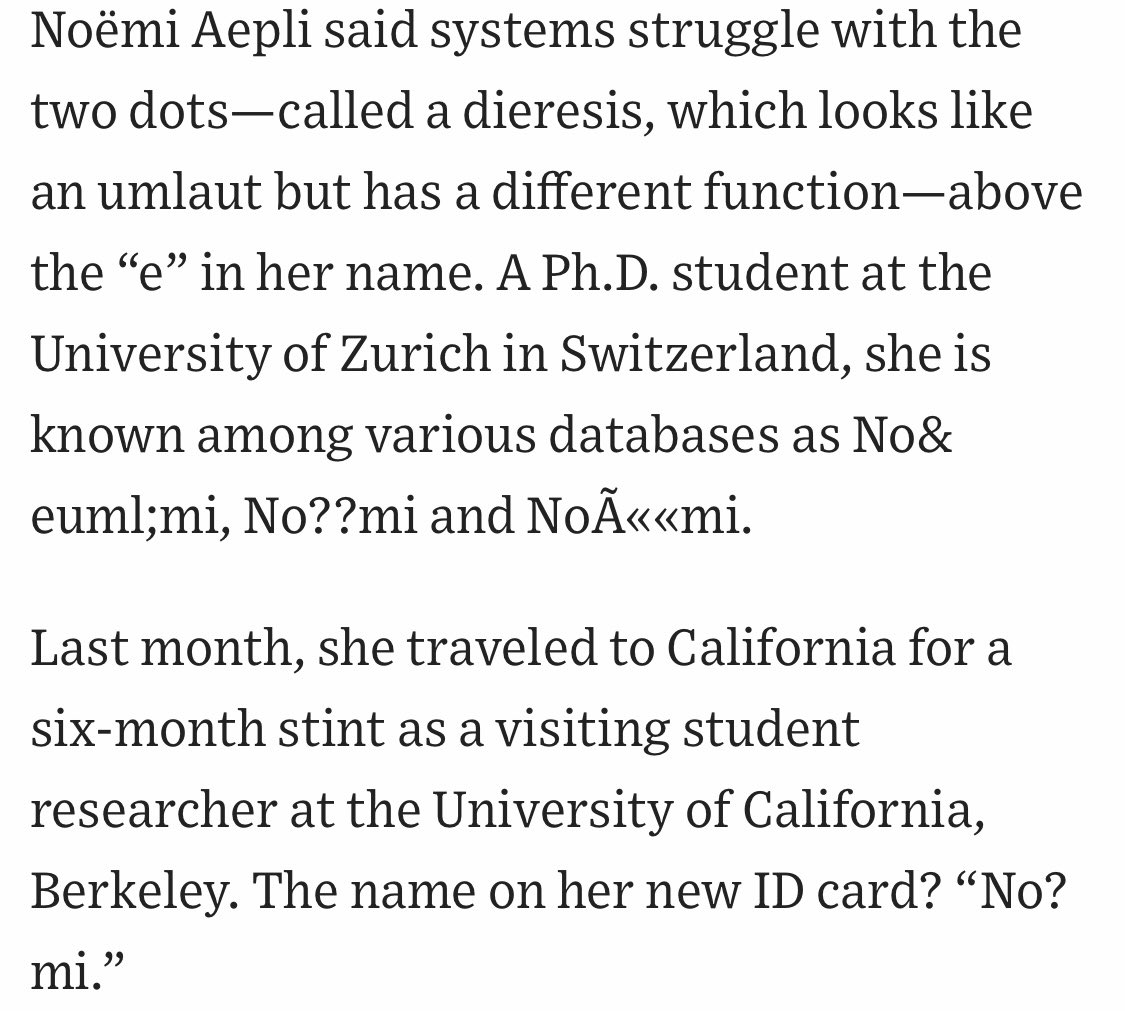 i'm grateful to my parents, who supported me in getting published on page 1 of the WSJ - by giving me a name with a non-ASCII character 😂